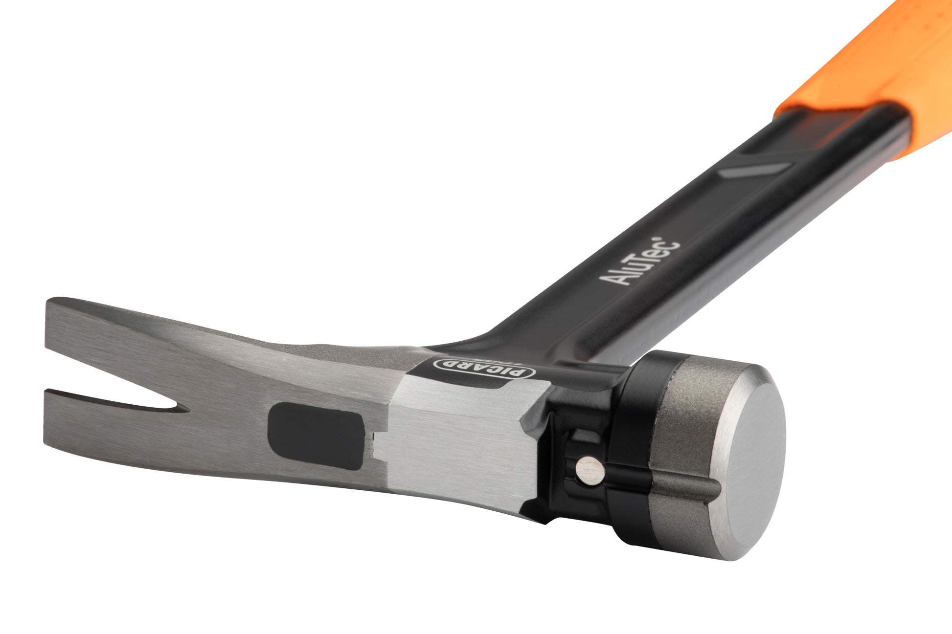 Front close up view of heavy duty Alutec rubber grip Rip  hammer.
