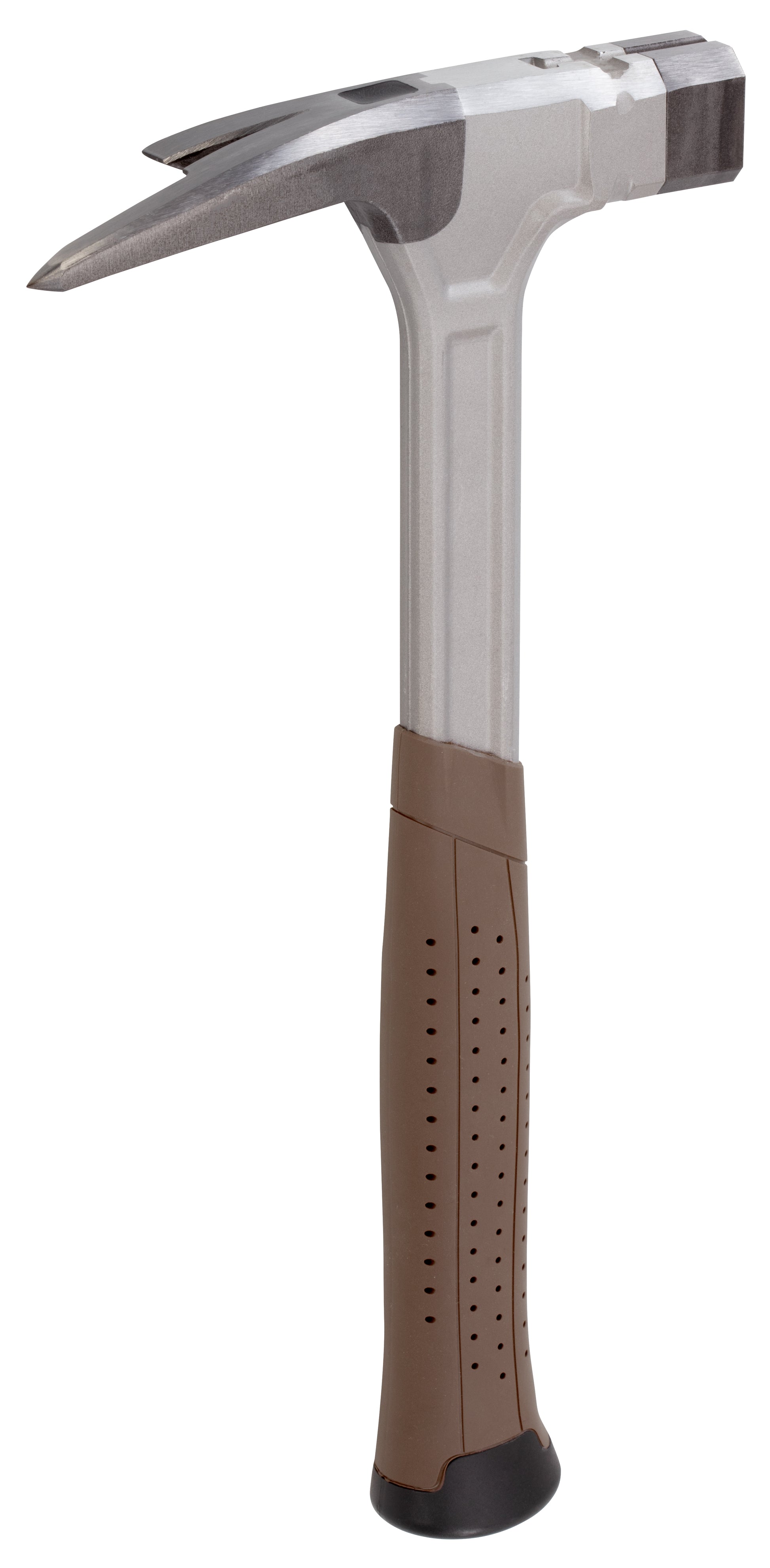 back point view of heavy duty Alutec rubber grip carpenter hammer.