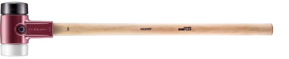 HALDER SIZE 100 SIMPLEX SLEDGE-MALLET WITH SIZE 3.94" BLACK COMPOSITE RUBBER & WHITE SUPERPLASTIC FACES & 900 MM HICKORY HANDLE | 3027.100