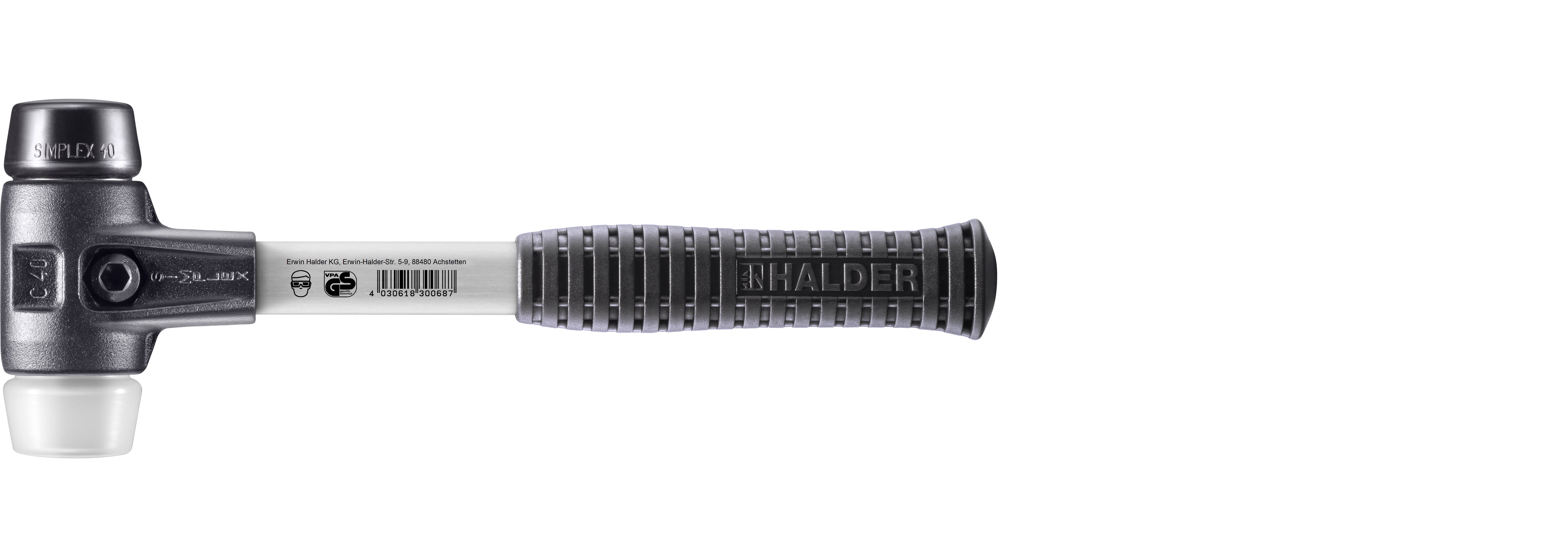 SIMPLEX soft-face mallet Rubber / superplastic; with reinforced cast iron housing and fibreglass handle- 3727.040