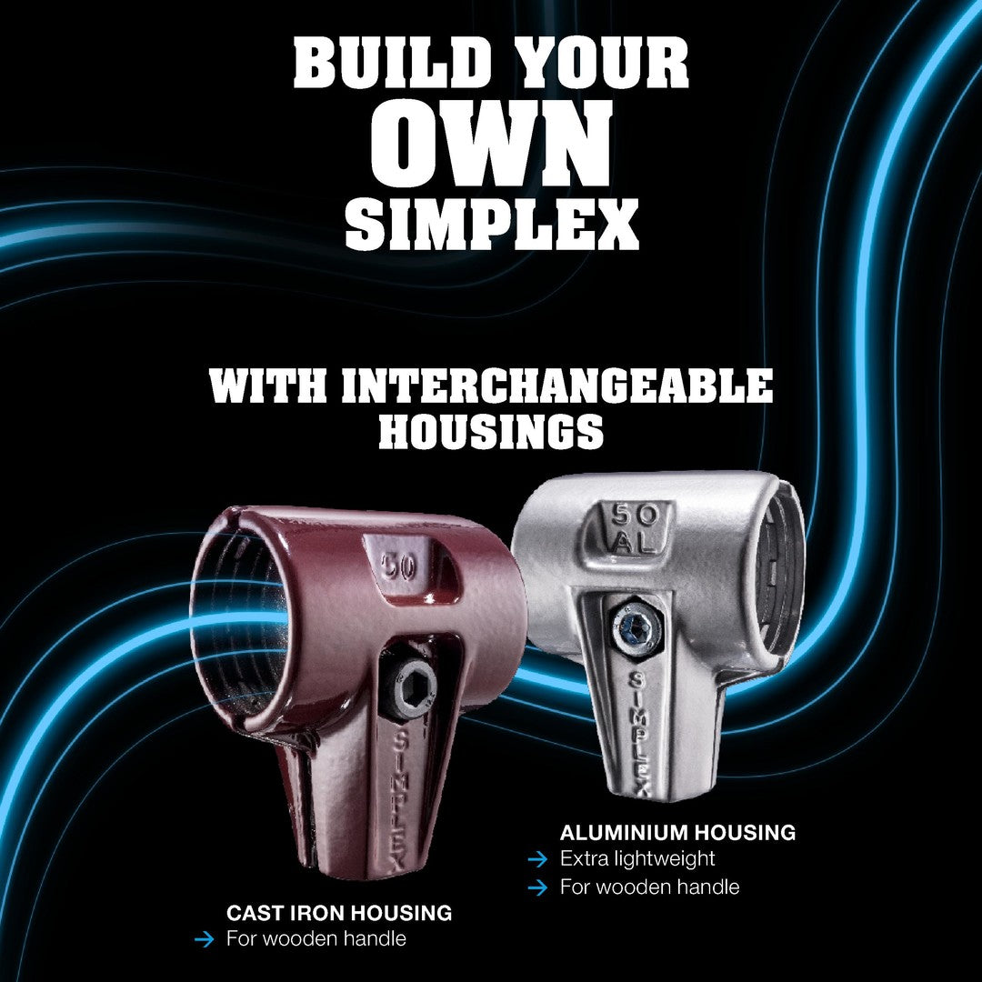HALDER SIZE 60 SIMPLEX MALLET WITH SIZE 2.36"BLUE SOFT RUBBER & GREY RUBBER FACES | 3013.060