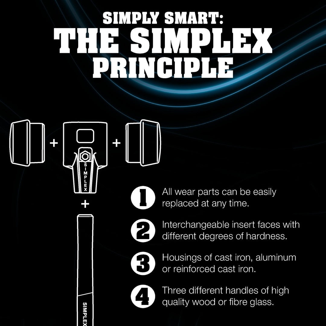 HALDER SIZE 80 SIMPLEX MALLET WITH  3.15 " BLACK COMPOSITE RUBBER FACES | 3002.080
