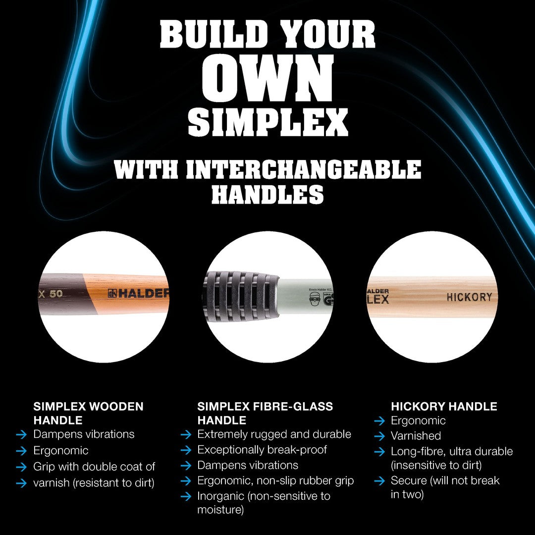 HALDER SIZE 80 SIMPLEX MALLET WITH  3.15 " BLACK COMPOSITE RUBBER FACES | 3002.080