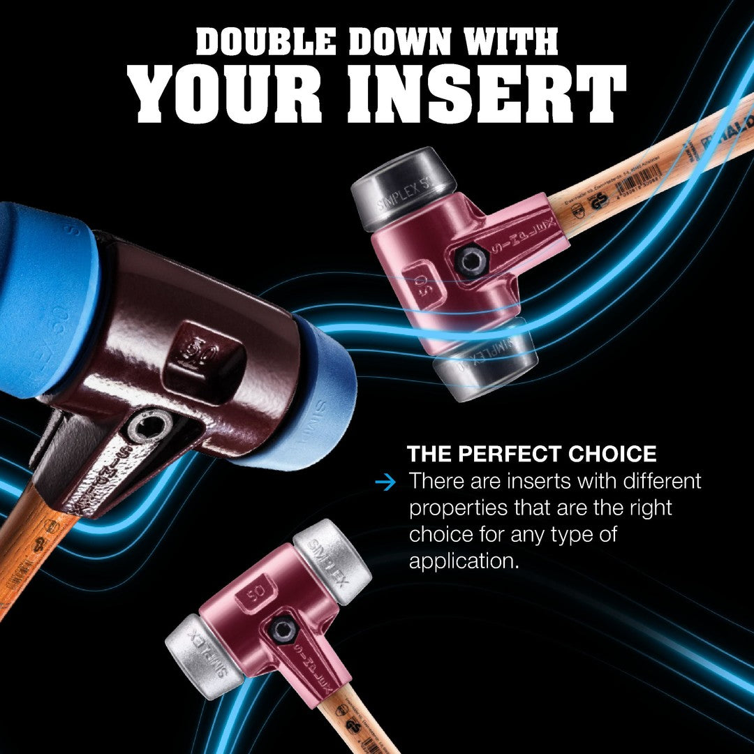 HALDER SIZE 80 SIMPLEX MALLET WITH  3.15 " BLACK COMPOSITE RUBBER FACES | 3002.080