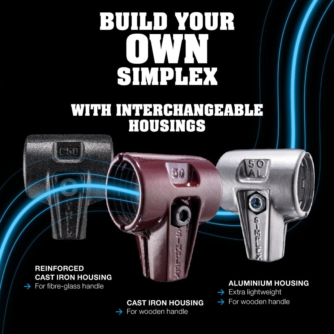 SIMPLEX soft-face mallet Rubber / superplastic; with reinforced cast iron housing and fibreglass handle- 3727.040