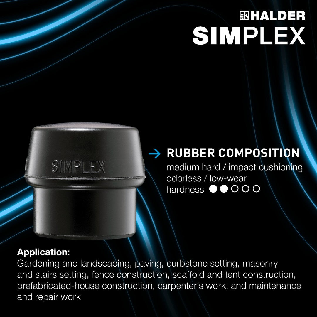SIMPLEX soft-face mallet Rubber / superplastic; with reinforced cast iron housing and fibreglass handle- 3727.040