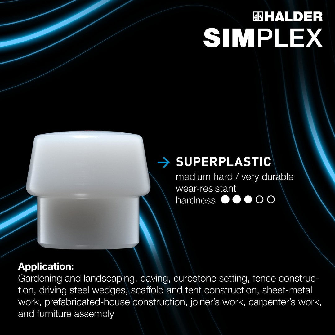 SIMPLEX soft-face mallet Rubber / superplastic; with reinforced cast iron housing and fibreglass handle- 3727.040
