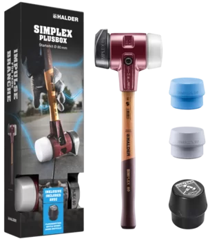 HALDER HALDER SIMPLEX BONUS BOX STARTER KIT, SIMPLEX 80, 3027.280 "STAND-UP" MALLET - W/ EXTRA BLUE AND GREY INSERTS, PLUS FREE BOTTLE OPENER |3027S025